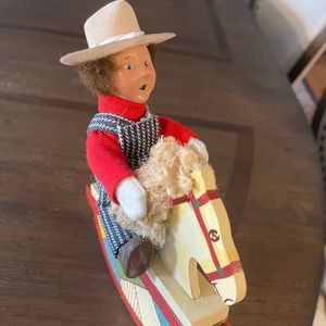 Byer’s Choice Boy on Rocking Horse